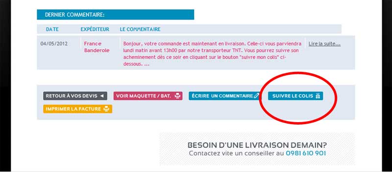 agrandir l'image suivre le colis