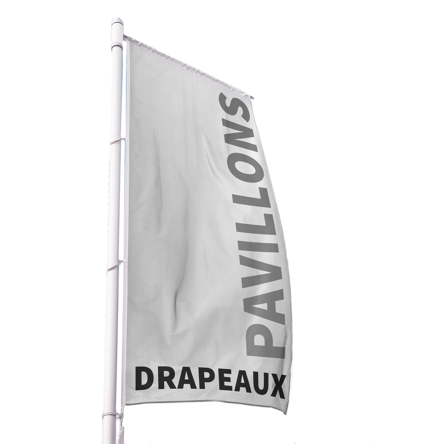 Drapeau publicitaire, oriflamme, impression maille recto-verso