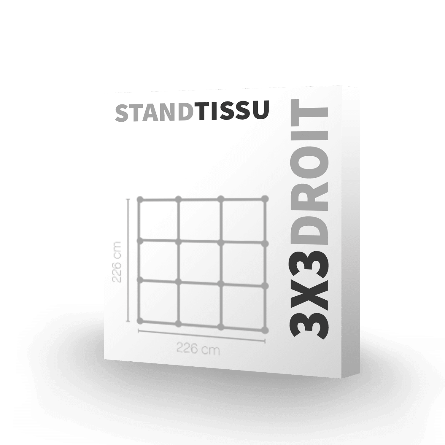 Stand tissu 3x3 droit kit complet recto 220g M1