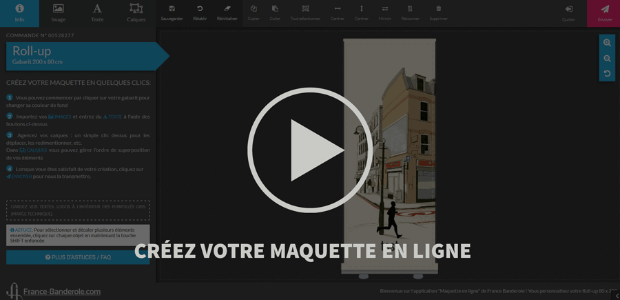 créer votre maquette en ligne banderole roll-up oriflamme