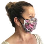 masque barrière femme fleurs