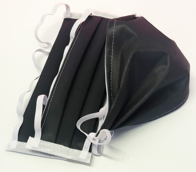 Masque barrière noir en tissu triple épaisseur coronavirus Covid-19 masque barrière noir réutilisable lavable en machine