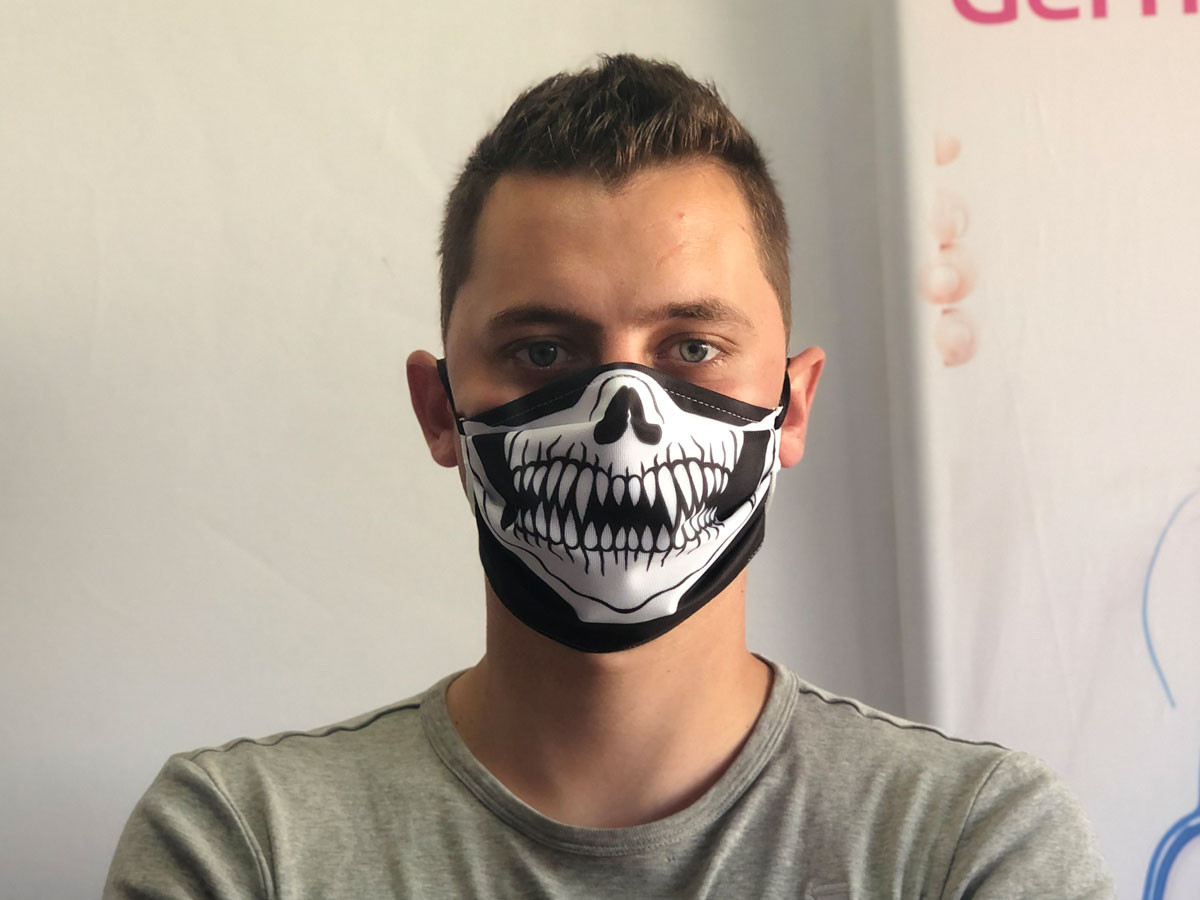 Masque Barriere Imprime Squelette Lavable Reutilisable Made In France France Banderole