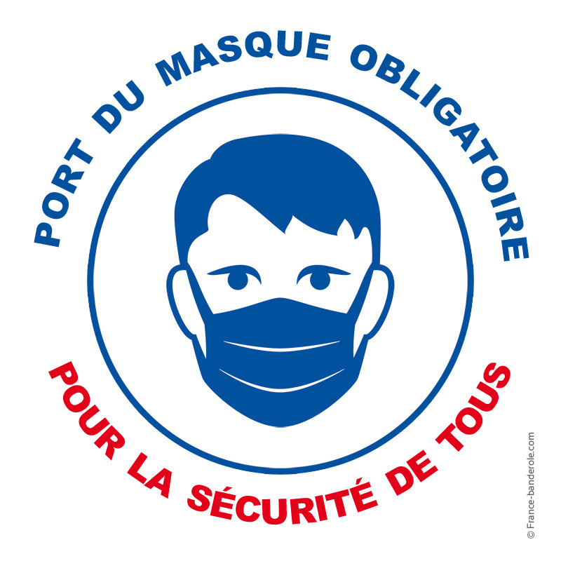 Sticker port du masque obligatoire, Made in France, en stock France  banderole
