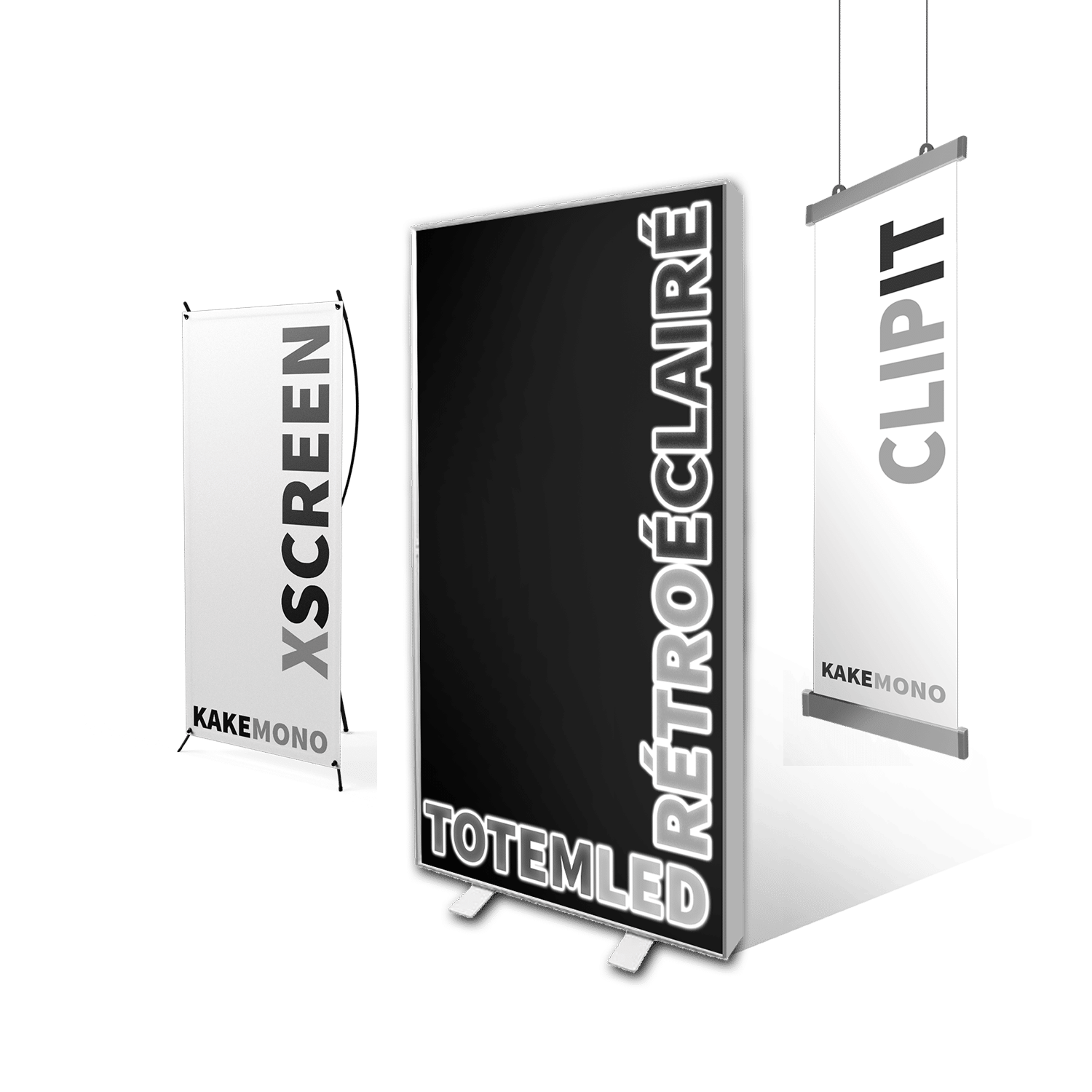 Totem publicitaire : Totem LED, totem lumineux, totem exterieur France  banderole